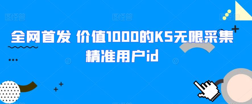 全网首发 价值1000的KS无限采集精准用户id网赚项目-副业赚钱-互联网创业-资源整合子龙项目网