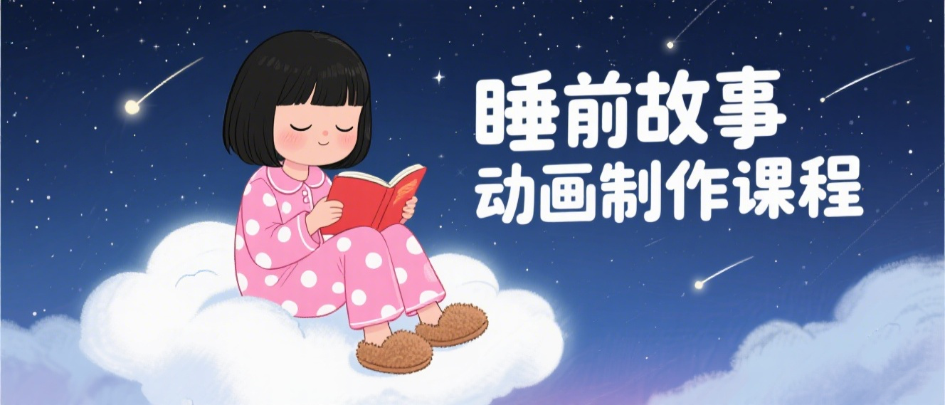 睡前故事动画制作课程，涵盖AI文案、配音、视频剪辑等，实现百分百原创网赚项目-副业赚钱-互联网创业-资源整合子龙项目网
