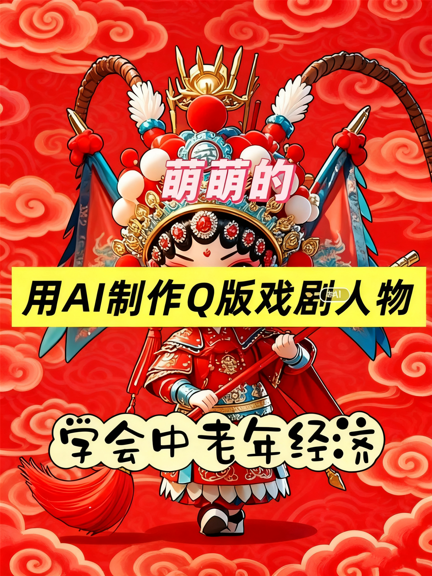 用Ai制作Q版戏剧人物手把手教你吃透中老年经济，5分钟一个成品，多渠道变现网赚项目-副业赚钱-互联网创业-资源整合子龙项目网